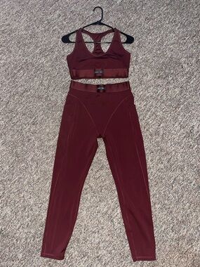 Savage X Fenty Sport Women's High-Waist Burgundy Active Leggings